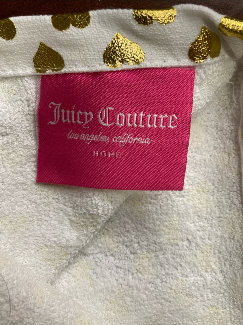 Juicy Couture White & Metallic Gold Hand Towels NWOT - Picture 7 of 8